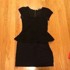 Black Lace Peplum Dress